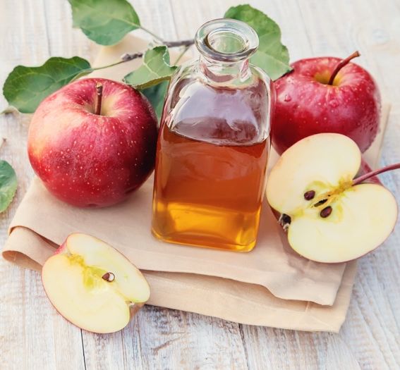 ACV bottle and apples